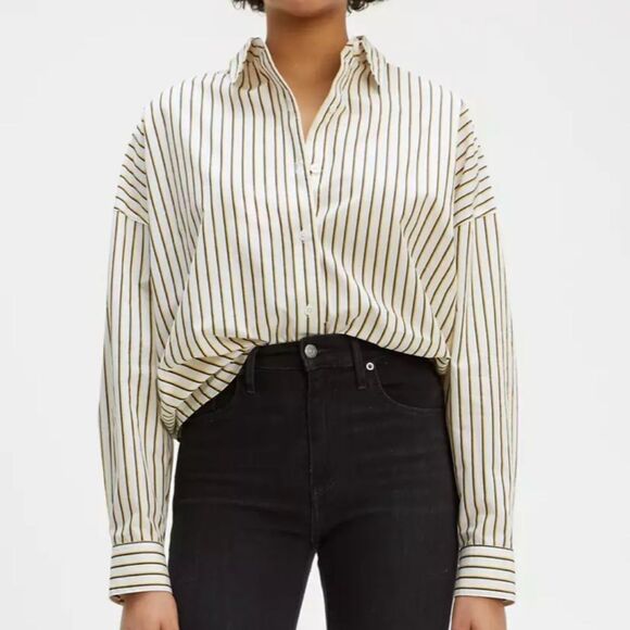 Levi's- White, Yellow & Blue Button Down - Picture 1 of 4